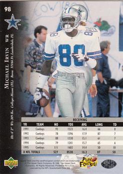 1996 Upper Deck Silver Collection #98 Michael Irvin Back