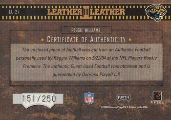 2004 Playoff Hogg Heaven - Leather in Leather #LL-27 Reggie Williams Back