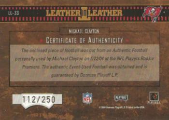 2004 Playoff Hogg Heaven - Leather in Leather #LL-33 Michael Clayton Back