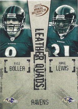 2004 Playoff Hogg Heaven - Leather Quads #LQ-3 Kyle Boller / Jamal Lewis / Ray Lewis / Todd Heap Front
