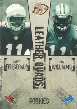 2004 Playoff Hogg Heaven - Leather Quads #LQ-23 Larry Fitzgerald / Roy Williams / Reggie Williams / Lee Evans Front