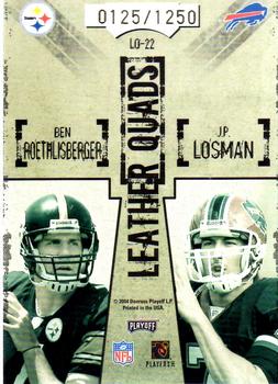 2004 Playoff Hogg Heaven - Leather Quads #LQ-22 Eli Manning / Philip Rivers / Ben Roethlisberger / J.P. Losman Back