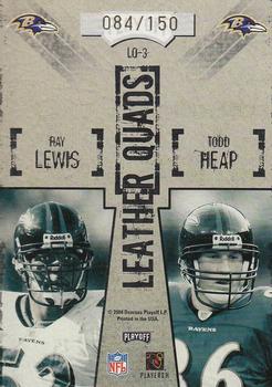 2004 Playoff Hogg Heaven - Leather Quads Jerseys Single #LQ-3 Kyle Boller / Jamal Lewis / Ray Lewis / Todd Heap Back