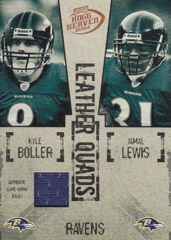 2004 Playoff Hogg Heaven - Leather Quads Jerseys Single #LQ-3 Kyle Boller / Jamal Lewis / Ray Lewis / Todd Heap Front