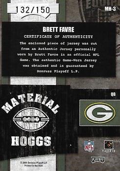 2004 Playoff Hogg Heaven - Material Hoggs Bronze #MH-3 Brett Favre Back