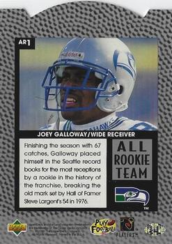 1996 Upper Deck Silver Collection - All-Rookie Team #AR1 Joey Galloway Back