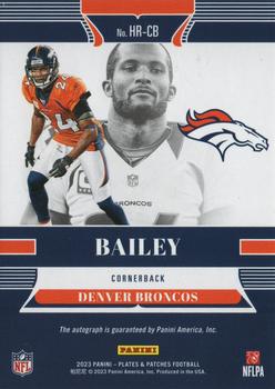 2023 Panini Plates & Patches - Highly Revered Gold #HR-CB Champ Bailey Back