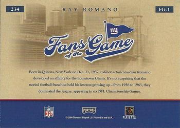 2004 Playoff Honors - Fans of the Game Silver #234 Ray Romano Back