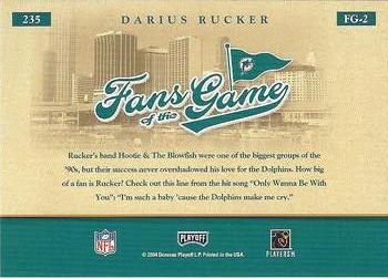 2004 Playoff Honors - Fans of the Game Silver #235 Darius Rucker Back