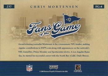 2004 Playoff Honors - Fans of the Game Silver #237 Chris Mortensen Back