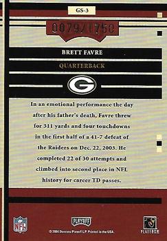 2004 Playoff Honors - Game Day #GS-3 Brett Favre Back