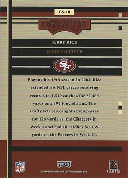 2004 Playoff Honors - Game Day #GS-10 Jerry Rice Back