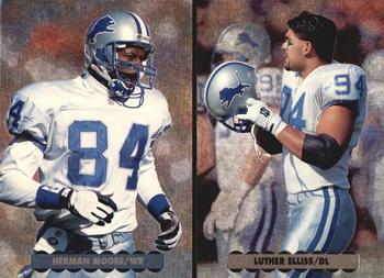 1996 Upper Deck Silver Collection - Team Helmets #NC2 Herman Moore / Luther Elliss Front
