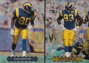 1996 Upper Deck Silver Collection - Team Helmets #NW4 Isaac Bruce / Kevin Carter Front