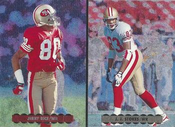 1996 Upper Deck Silver Collection - Team Helmets #NW5 Jerry Rice / J.J. Stokes Back