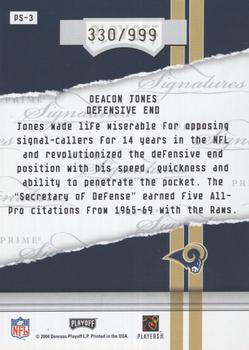 2004 Playoff Honors - Prime Signature Previews #PS-3 Deacon Jones Back