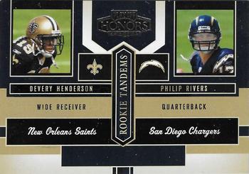 2004 Playoff Honors - Rookie Tandems #RT-5 Devery Henderson / Philip Rivers Front