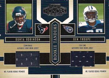 2004 Playoff Honors - Rookie Tandems Jerseys #RT-12 Ben Troupe / Dunta Robinson Front