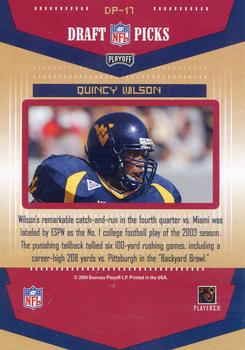2004 Playoff Prestige - Draft Picks #DP-17 Quincy Wilson  Back