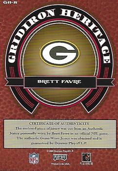 2004 Playoff Prestige - Gridiron Heritage Jerseys #GH-8 Brett Favre Back
