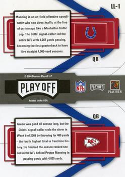 2004 Playoff Prestige - League Leaders #LL-1 Peyton Manning / Trent Green Back