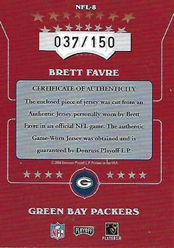 2004 Playoff Prestige - Stars of the NFL Jerseys #NFL-8 Brett Favre Back