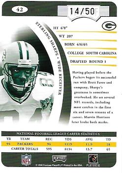 2004 Playoff Prime Signatures - Signature Proofs Gold #42 Sterling Sharpe Back