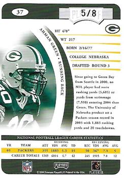 2004 Playoff Prime Signatures - Signature Proofs Silver #37 Ahman Green Back