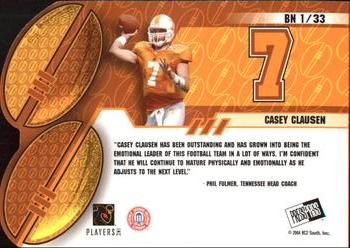 2004 Press Pass - Big Numbers #BN1 Casey Clausen  Back
