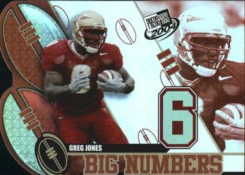 2004 Press Pass - Big Numbers #BN11 Greg Jones  Front
