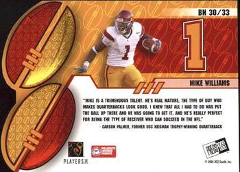 2004 Press Pass - Big Numbers #BN30 Mike Williams  Back
