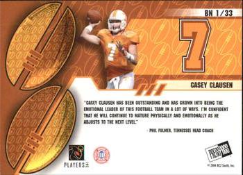 2004 Press Pass - Big Numbers Collectors Series #BN1 Casey Clausen Back