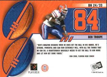 2004 Press Pass - Big Numbers Collectors Series #BN24 Ben Troupe Back