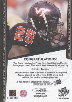 2004 Press Pass SE - Class of 2004 Autographs #2 Kevin Jones Back