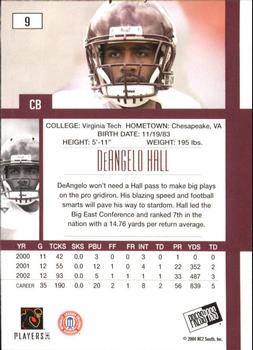 2004 Press Pass SE - First Down Gold #9 DeAngelo Hall Back