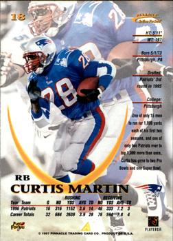 1997 Action Packed #18 Curtis Martin Back