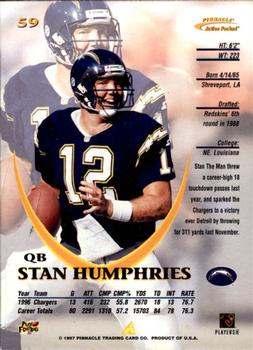 1997 Action Packed #59 Stan Humphries Back