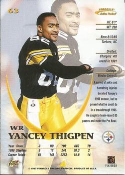 1997 Action Packed #63 Yancey Thigpen Back