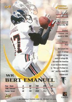 1997 Action Packed #64 Bert Emanuel Back