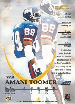 1997 Action Packed #65 Amani Toomer Back