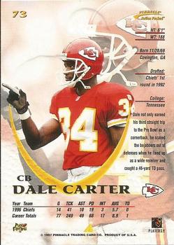 1997 Action Packed #73 Dale Carter Back
