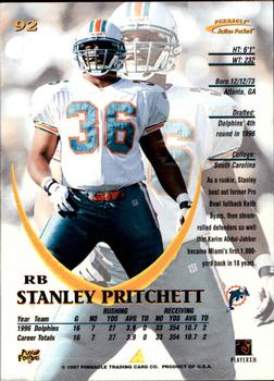 1997 Action Packed #92 Stanley Pritchett Back