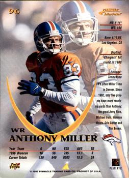 1997 Action Packed #96 Anthony Miller Back