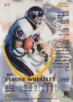 1997 Action Packed #97 Tyrone Wheatley Back