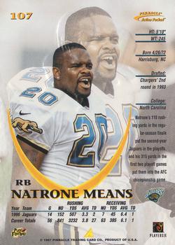 1997 Action Packed #107 Natrone Means Back