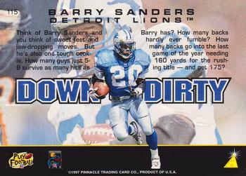 1997 Action Packed #115 Barry Sanders Back