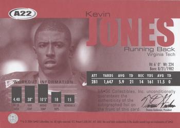 2004 SAGE - Autographs Bronze #A22 Kevin Jones Back