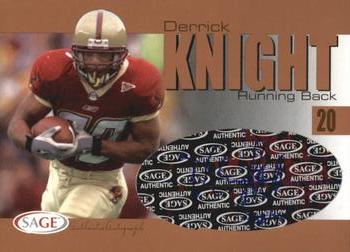 2004 SAGE - Autographs Bronze #A24 Derrick Knight Front