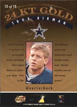 1997 Action Packed - 24K Gold #12 Troy Aikman Back