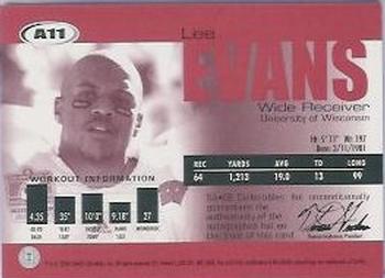 2004 SAGE - Autographs Red #A11 Lee Evans Back